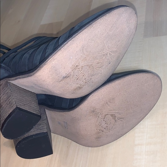 FREE PEOPLE HYBRID STRAPPY Grey Suede Bootie NWOT - Picture 14 of 16